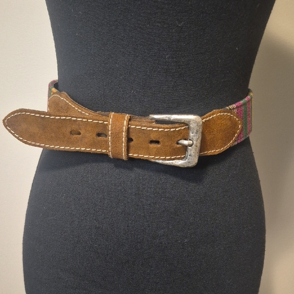 Genuine Leather Made in Italy Multicolor Center Belt - Picture 4 of 11